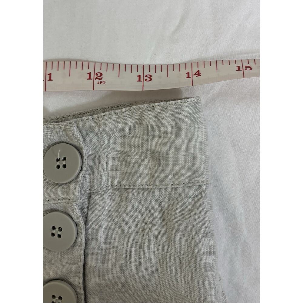 Linen Wide Leg Pants Tan Button Up Cottage Prairie Beach Coastal Women’s Size S - Picture 9 of 11